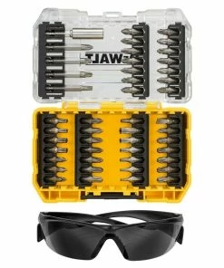 DeWalt DT70703 47 Piece Impact Rated Screw Driver Bit Set Hex Shank With Dark Safety Glasses
