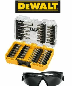 DeWalt DT70703 47 Piece Impact Rated Screw Driver Bit Set Hex Shank With Dark Safety Glasses -Screwdriver And Bits Shop DT70703