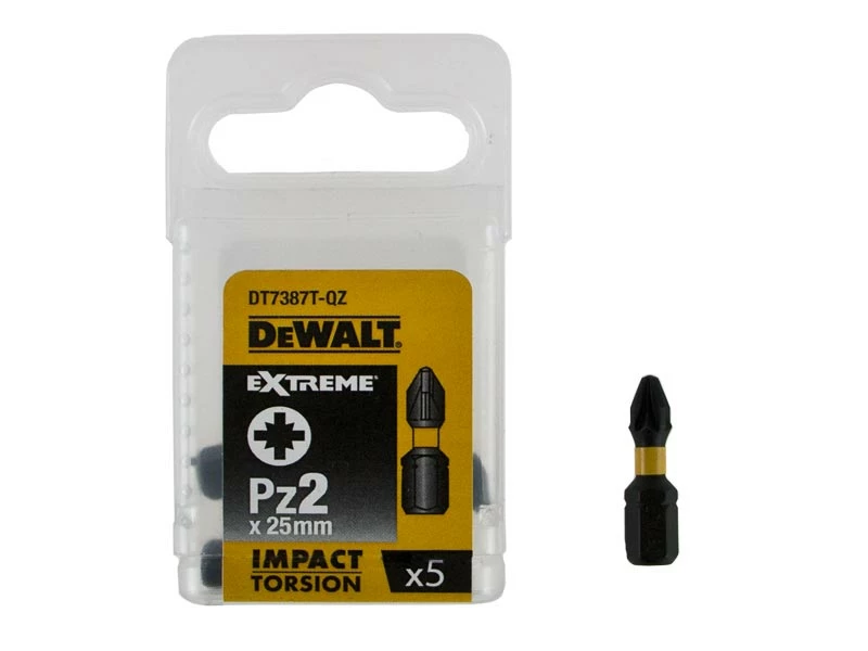 Dewalt DT7387T 25mm Impact Torsion Screwdriver Bits PZ2 (x5) 3 Dewalt DT7387T 25mm Impact Torsion Screwdriver Bits PZ2 (x5)