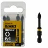 Dewalt DT7390T 50mm Impact Torsion Screwdriver Bits PZ1 (x5)