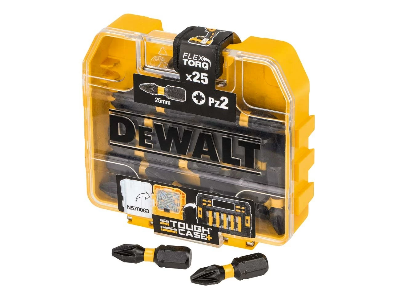 DeWalt DT70556T-QZ 25mm PZ2 Pozi Extreme Torsion Bit Set In A Plastic Case 3 DeWalt DT70556T-QZ 25mm PZ2 Pozi Extreme Torsion Bit Set In A Plastic Case
