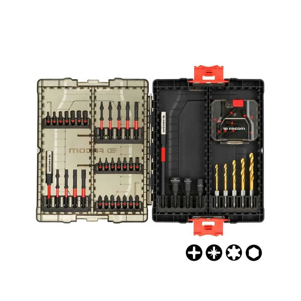 Facom EN.1J50PB 50 Piece Max Impact FlexTorq Screwdriver, Drill Bit & Nut Runner Bit Set 3 Facom EN.1J50PB 50 Piece Max Impact FlexTorq Screwdriver, Drill Bit & Nut Runner Bit Set