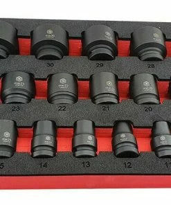 Britool Hallmark LBMPSET836 25 Piece 1/2" Drive 12 Point Impact Socket Set 8-36mm