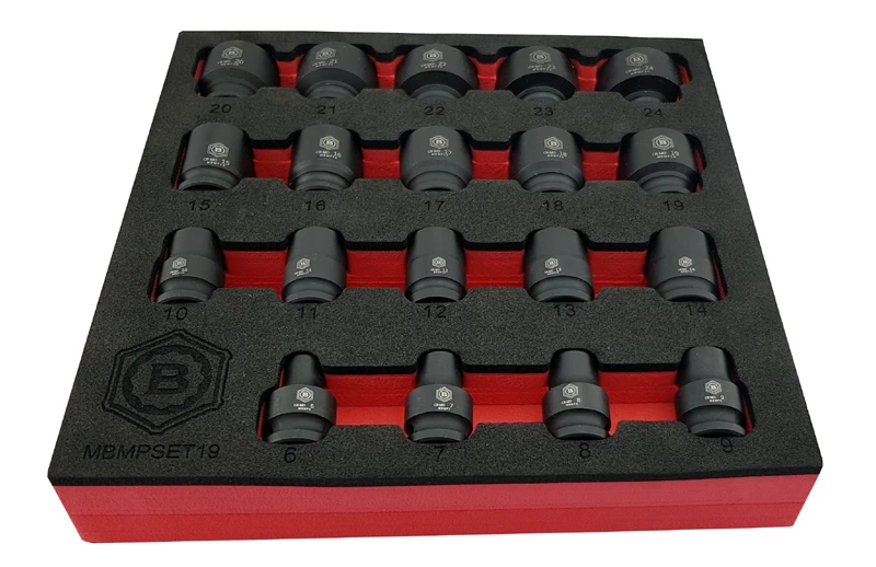 Britool Hallmark MBMPSET19 19 Pce 3/8in Dr 12 Point Impact Socket Set Metric 6 - 24mm 3 Britool Hallmark MBMPSET19 19 Pce 3/8in Dr 12 Point Impact Socket Set Metric 6 - 24mm
