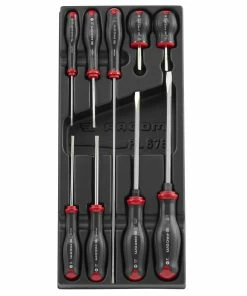Facom MOD.AT4 9 Piece Protwist Slotted Screwdriver Set In Plastic Module Tray