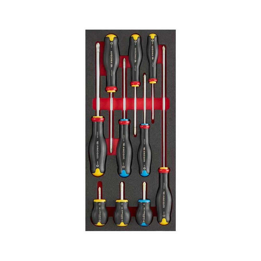 Facom MODM.AT5 10 Piece Protwist Phillips & Pozi Screwdriver Foam Module Set 3 Facom MODM.AT5 10 Piece Protwist Phillips & Pozi Screwdriver Foam Module Set