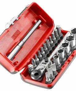 Facom R1PICO 1/4" Drive Flexi Ratchet, Screwdriver Bit &amp; Socket Set