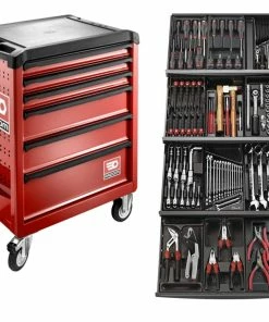 Facom 129 Piece Tool Kit In Module Trays With 6 Drawer Roller Cabinet