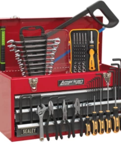 Sealey AP9243BBCOMBO Portable Tool Chest 3 Drawer With Ball Bearing Slides - Red/Grey &amp; 93pc Tool Kit