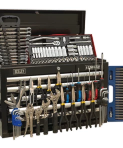 Sealey AP33059BCOMBO Topchest 5 Drawer With Ball Bearing Slides - Black &amp; 140pc Tool Kit