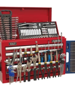 Sealey AP33059COMBO Topchest 5 Drawer With Ball Bearing Slides - Red &amp; 140pc Tool Kit