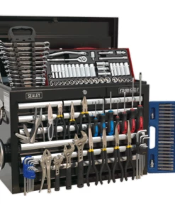 Sealey AP33109BCOMBO Topchest 10 Drawer With Ball Bearing Slides - Black &amp; 140pc Tool Kit