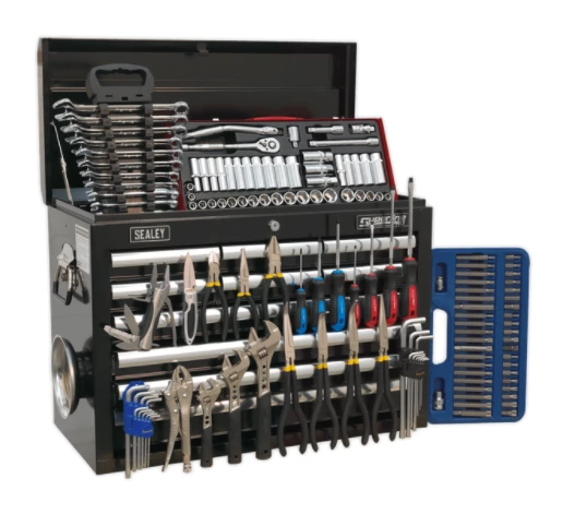 Sealey AP33109BCOMBO Topchest 10 Drawer With Ball Bearing Slides - Black & 140pc Tool Kit 3 Sealey AP33109BCOMBO Topchest 10 Drawer With Ball Bearing Slides - Black & 140pc Tool Kit