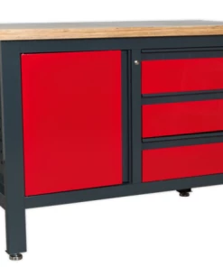 Sealey AP1372B Workstation With 3 Drawers &amp; Cupboard