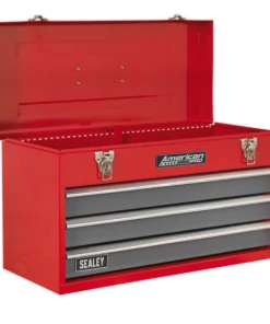 Sealey AP9243BB Tool Chest 3 Drawer Portable With Ball Bearing Slides - Red/Grey