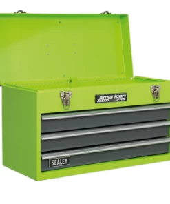 Sealey AP9243BBHV Tool Chest 3 Drawer Portable With Ball Bearing Slides - Hi-Vis Green/Grey