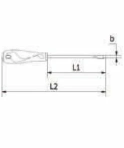 Teng Tools Teng MD932N Flared Slotted Screwdriver With Hexagonal Shaft 6.5x100mm -Screwdriver And Bits Shop Screwdriver dimensional 6