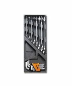 Beta Tools Beta T33 Metric Double Open End Spanner &amp; Hex Key Set In Plastic Module Tray