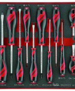 Teng Tools TED911N 11 Piece Screwdriver Set In A Foam Tray - Slotted, Phillips &amp; Pozi