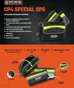 Veto Pro Pac CP4 SPECIAL OPS All Purpose Tool Pouch -Screwdriver And Bits Shop cp4 SPCOPS sellsheet V3 web