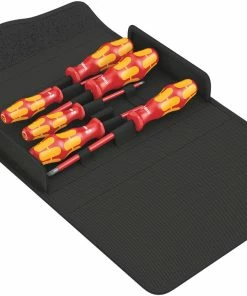Wera 136019 7 Piece Kraftform Plus 100 I/7 Set 1 VDE Insulated Screwdriver Set Pozi/Slotted/PlusMinus